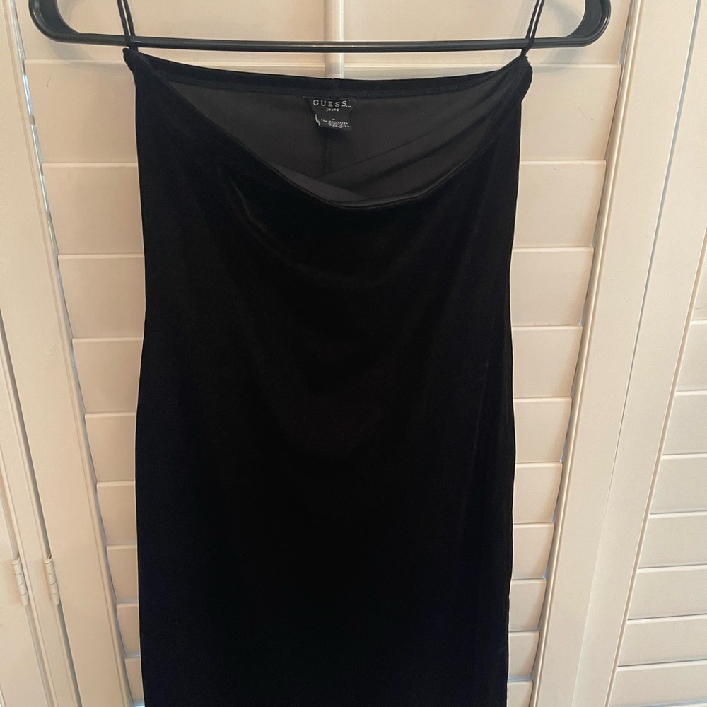 Guess Black Dress with Velvet Finish
